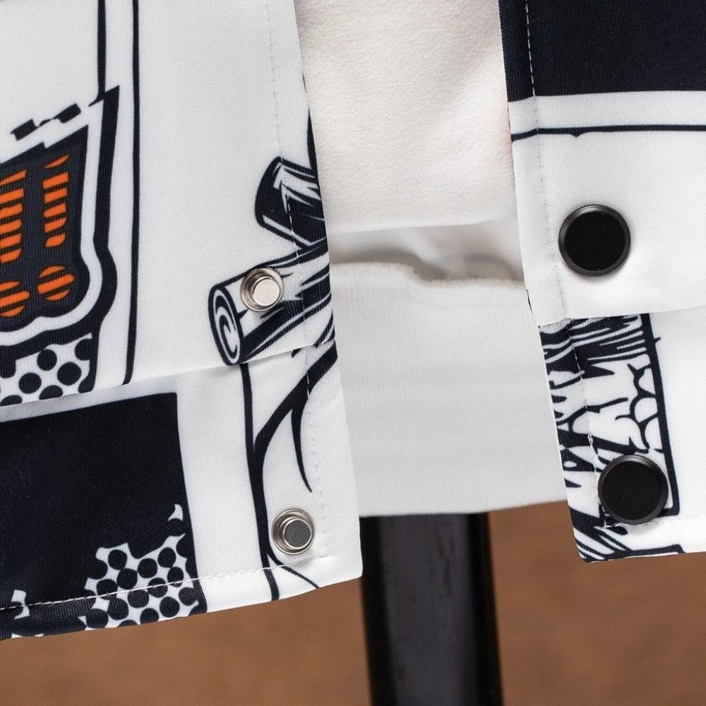 White Mens Bomber Jacket - Picture 4 of 8